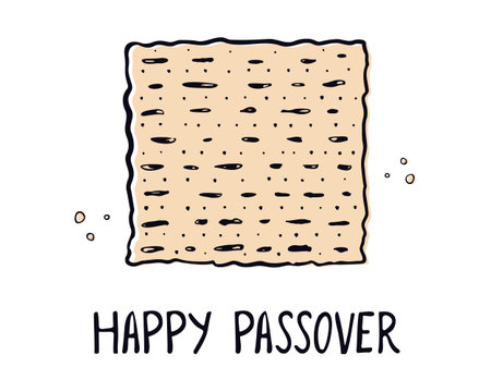 Happy Passover. Matzah - unleavened bread for the holiday of the Jewish Passover. Vectorのイラスト素材