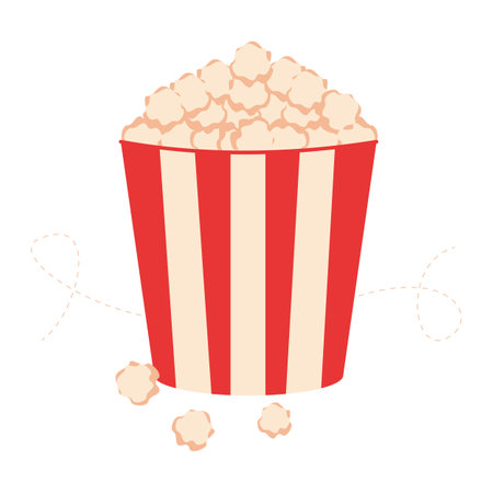 Popcorn. Movie icon in flat style. Vector illustrationのイラスト素材