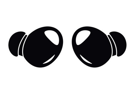 Earbuds headphones icon. Wireless headphones. Vector illustrationのイラスト素材
