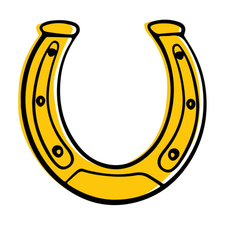 Horseshoe icon in doodle style. Vectorのイラスト素材
