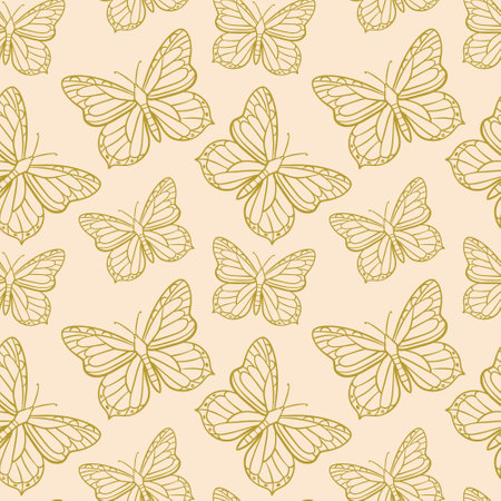 Pattern with butterflies. Seamless pattern. Can be used to fill the background of a web page, textile, wrapping paper. Vectorのイラスト素材