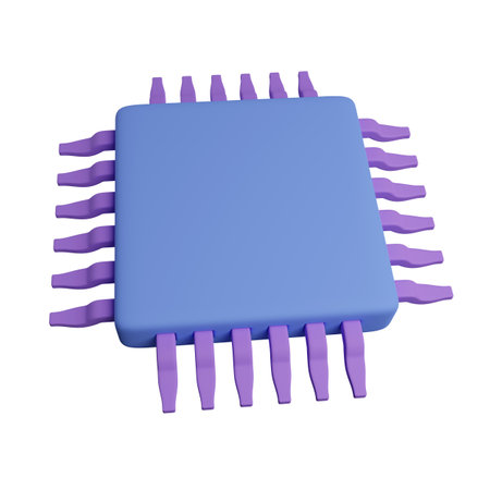 3d motherboard digital chip. 3d rendering