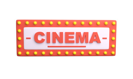 Movie film banner for design. Cinema concept. Movie poster. Cinema online. 3d renderingの写真素材