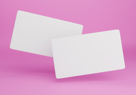 3d modern business card mockup template. Mock-up design for presentation branding, stationery, graphic designers presentations. 3d renderingの写真素材