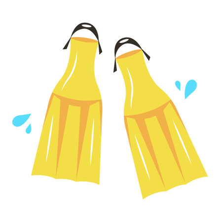 Scuba diving fins. Swimming fins, diving flippers. Vector illustration isolated on white backgroundのイラスト素材