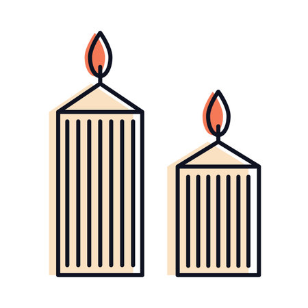 Candle icon in simple style. Decorative wax candles. Vector illustrationのイラスト素材