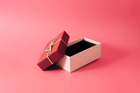 Open gift box. Conceptual background. Modern minimalist setting.の写真素材