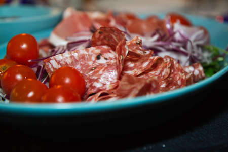 Meat and tomatoesの写真素材