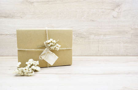 Eco gift box with flowersの写真素材
