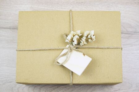 Eco gift box with flowersの写真素材