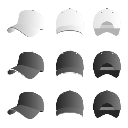 Grey cap vector setのイラスト素材