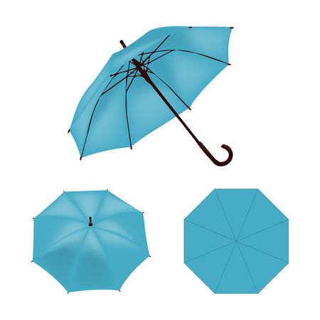 Light blue umbrella isolatedのイラスト素材