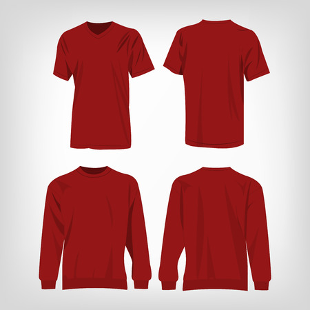 Sport dark red t-shirt and sweater isolated set のイラスト素材