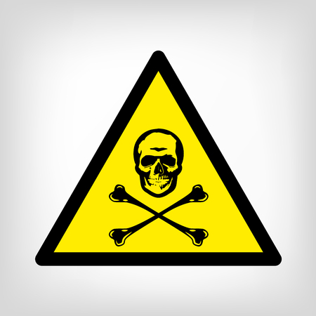 Danger yellow symbol vector skullのイラスト素材