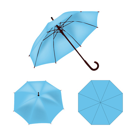 Baby blue umbrella vector isolatedのイラスト素材