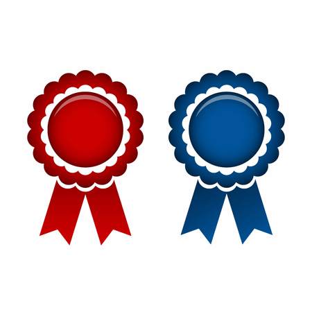 Red and blue rosette vector isolated setのイラスト素材