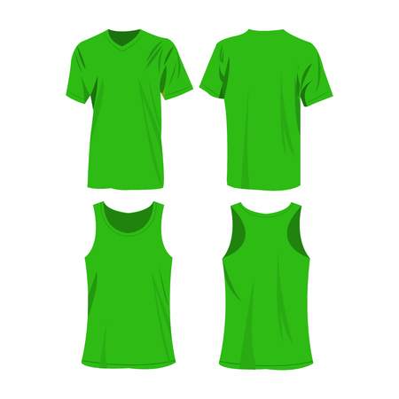 Light green sport top and t-shirt isolated vector setのイラスト素材