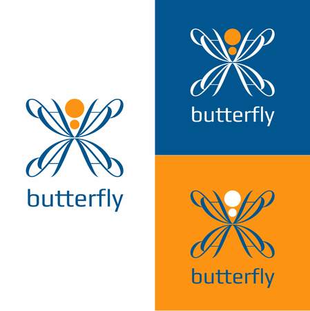 Abstract butterfly blue orange  vectorのイラスト素材