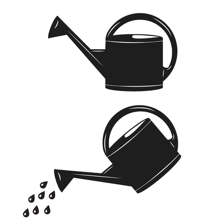 Watering can isolated vector icon. Irrigation symbol.のイラスト素材