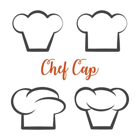 Chef cap icon isolated vector setのイラスト素材