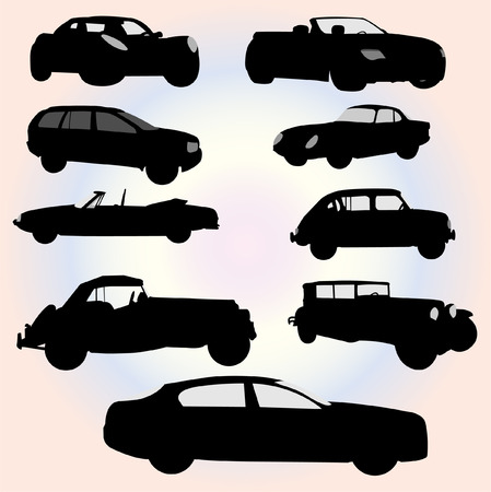 cars silhouettes collection - vectorのイラスト素材