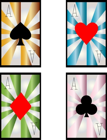 four aces of different cardのイラスト素材