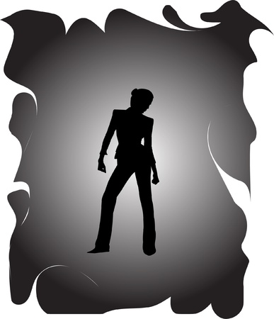 silhouette of girlのイラスト素材