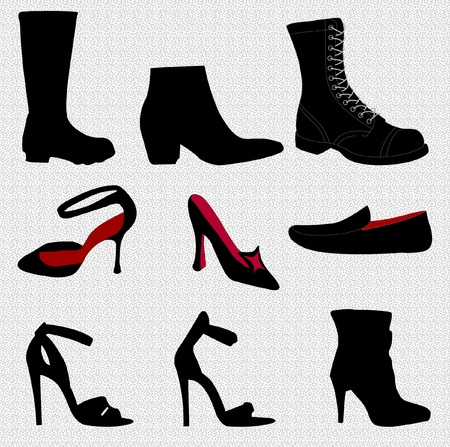women and men shoes vectorのイラスト素材