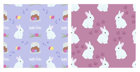 Easter animals characters patternのイラスト素材