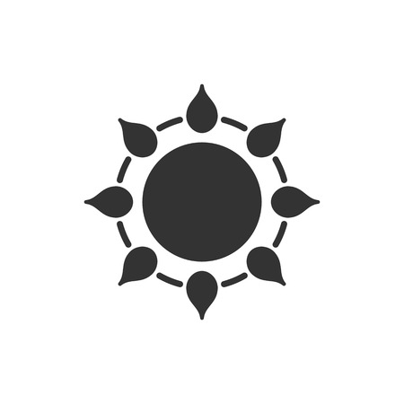 Stylized sun, isolated black logo on white backgroundのイラスト素材