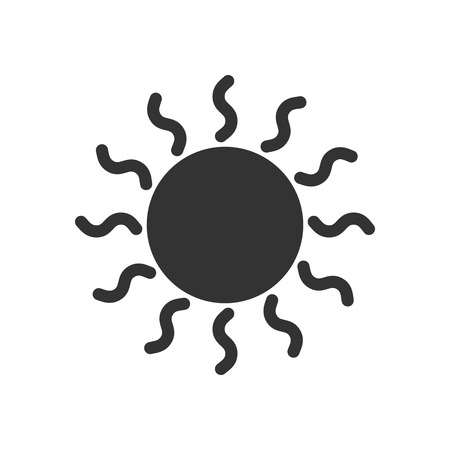 Stylized sun logotype. Icon of sun, flower. Isolated black logo on white backgroundのイラスト素材