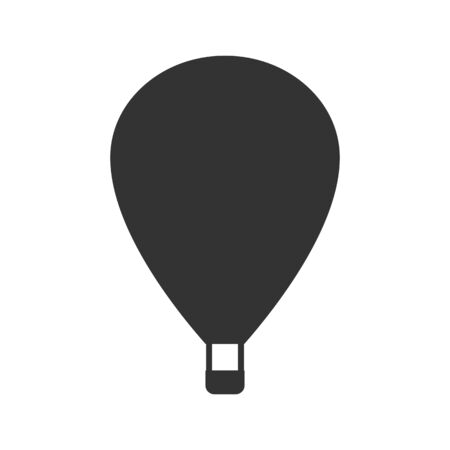 Black isolated silhouette of balloon on white background. Icon of side view of balloonのイラスト素材