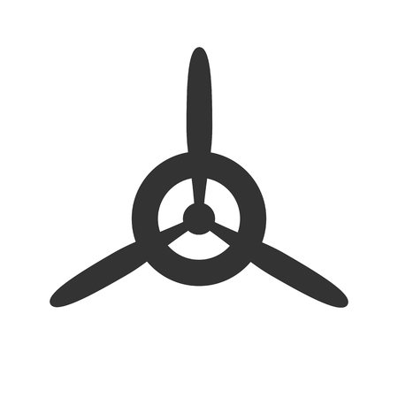 Black isolated silhouette of propeller of airplane on white backgroundのイラスト素材
