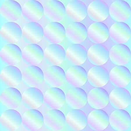 Seamless holographic abstract pattern. Geometric print composed of circles on holographic background. Hologramのイラスト素材