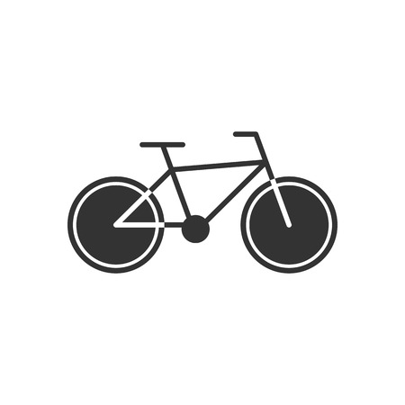 Black isolated icon of bicycle on white background. Silhouette of bikeのイラスト素材