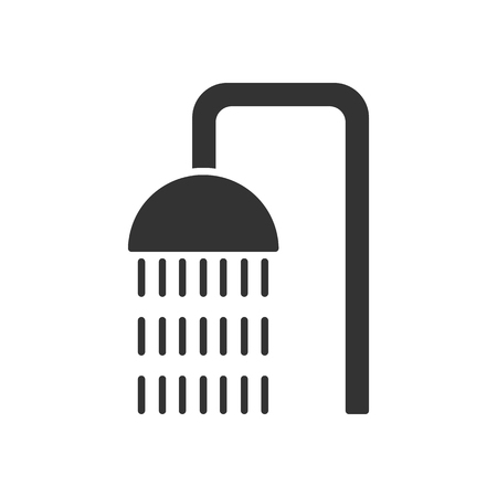 Black isolated icon of shower on white background. Silhouette of showerのイラスト素材