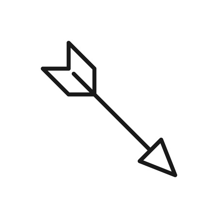Black isolated outline icon of arrow on white background. Line Icon of arrow. Symbol of directionのイラスト素材