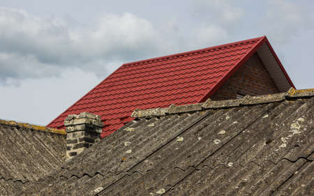 the roof of the house in which modern roofing materials are usedの写真素材
