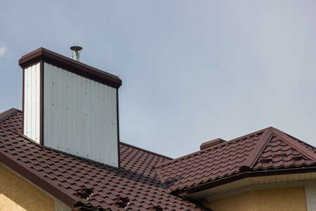 the roof of the house in which modern roofing materials are usedの写真素材