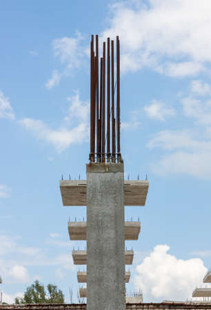 construction of reinforced concrete structures. Unfinished construction of office spaceの写真素材