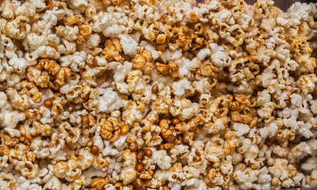 texture popcorn background. street food. shot close upの写真素材