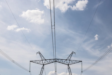Overhead power line, power transmission line, support of high-voltage overhead power line, against...