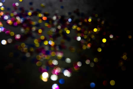 glittering shine bulbs lights background. abstract blurred of blue and silver glittering shine bulbs lights background. Christmas Tree Lights and Decoration Bokeh Blurred Out of Focus Background.の写真素材