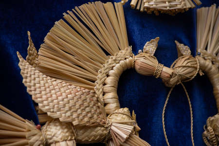 Traditional handmade straw doll gift on the Shrovetide carnival.の写真素材