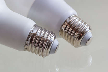 LED, New technology light bulb isolated on white background, Energy super saving electric lamp is...