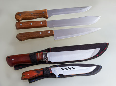 close up of a knife on white background with clipping path.