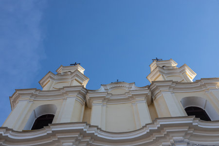 View on ancient monastery of the Exaltation of the Holy Cross is Basilian monastery in Buchach, Ternopil region, Ukraine. Tourist landmarkの写真素材