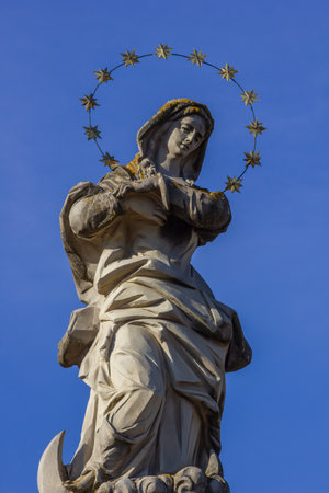 Stone sculpture in Buchach, Ukraine. Written by Pinzel.の写真素材