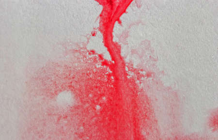 Bright watercolor blue-red stain drips. Abstract illustration on a white background. Banner for...