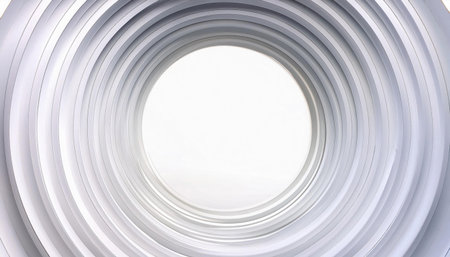 Interconnected white circles form a seamless layer, showing a luxurious style. This design evokes a sense of modernity and innovation, perfect for technology concepts.の素材